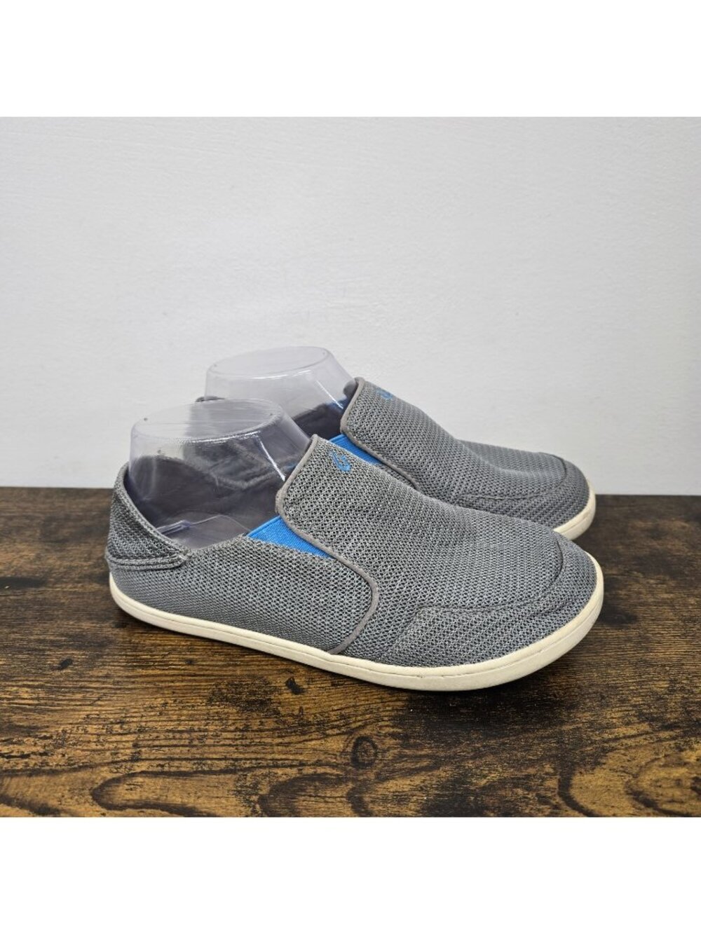 Olukai Boys Nohea Mesh Slip On Shoes Size US 5 EU 37 Outdoor Casual Gray 30125